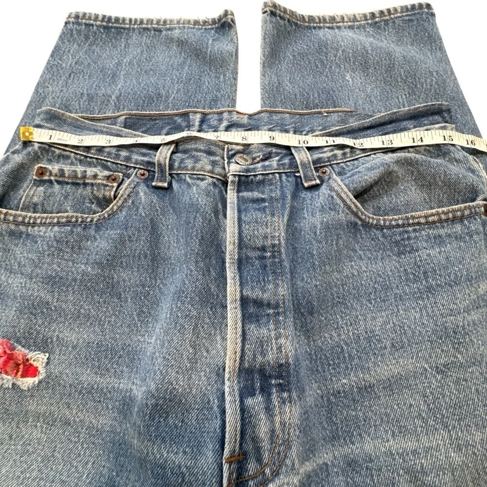 1980s-1990s VTG Levi's 501 Men’s  Jeans Distressed Finish W/ Repaired Rips